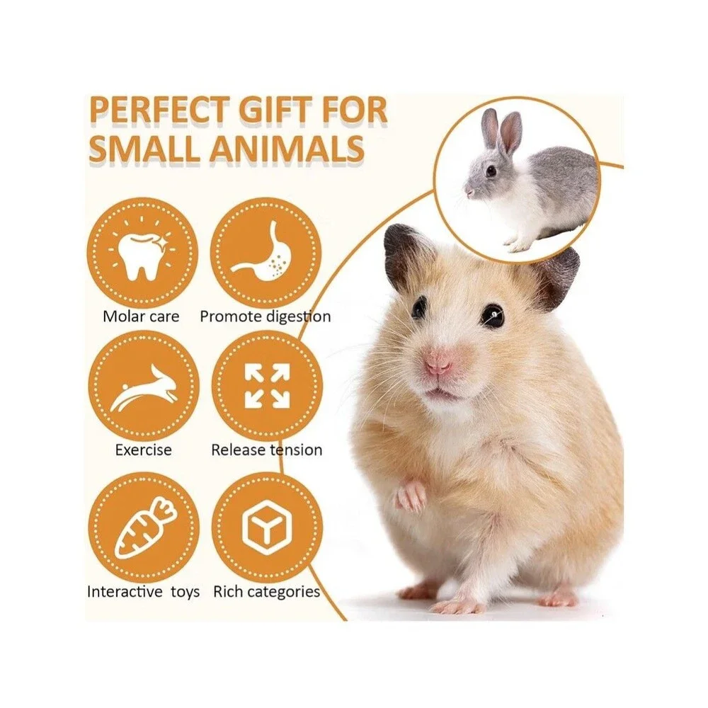 Hamster Toys Set, Guinea Pig Toys Small Animal Chewing & Play Toys 26 piece set